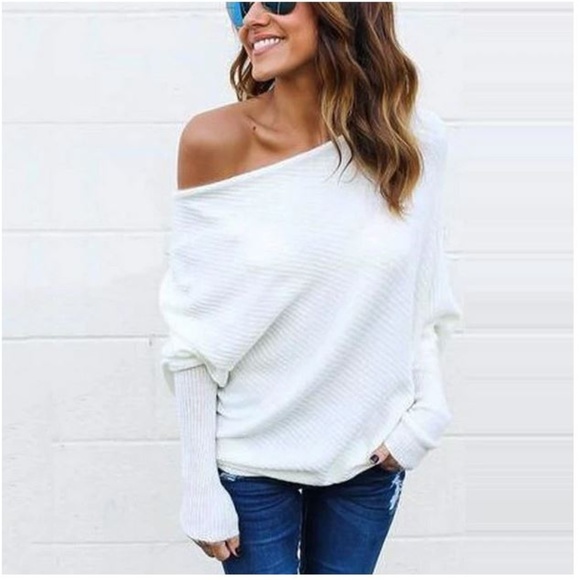 Love Is Real Couture Sweaters - LAST ONE! Batwing Off Shoulder Lightweight Sweater